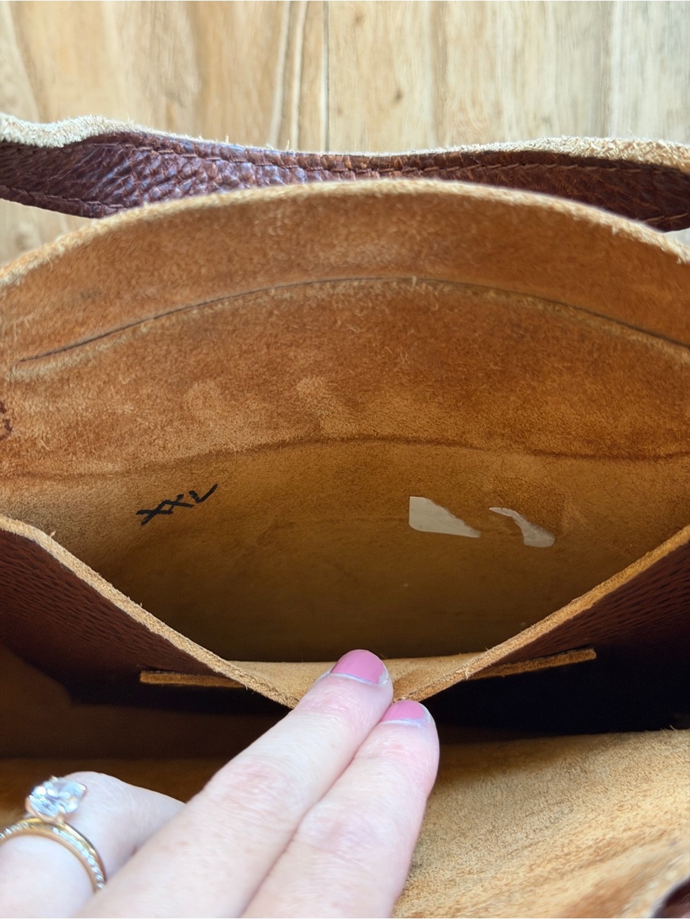 Vintage Portland leather goods crossbody tote bag purse - Picture 5 of 5
